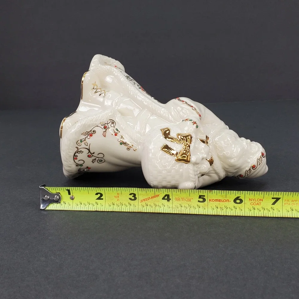 Lenox China‎ Jewels Country Santa Figurine 10th In Series Ivory Gold 6238224